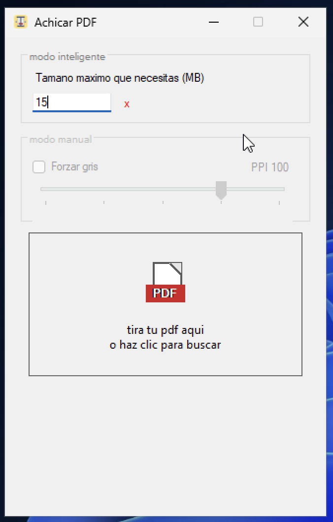 Captura de Achicar PDF
